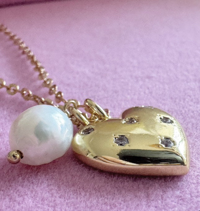 Cherish Heart and Pearl Necklace
