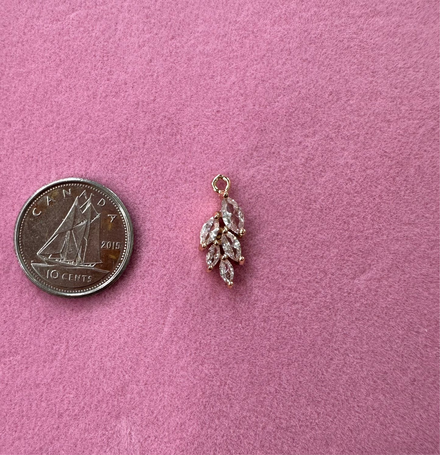 Pavé Petal Drop Charm