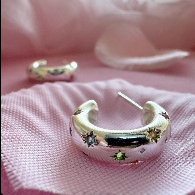 Sparks Fly Hoop Earrings