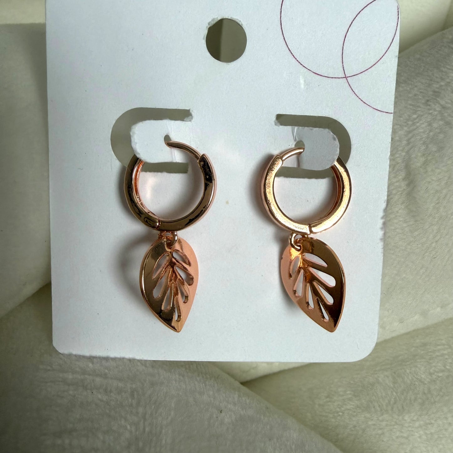 Rose gold leaf hoop