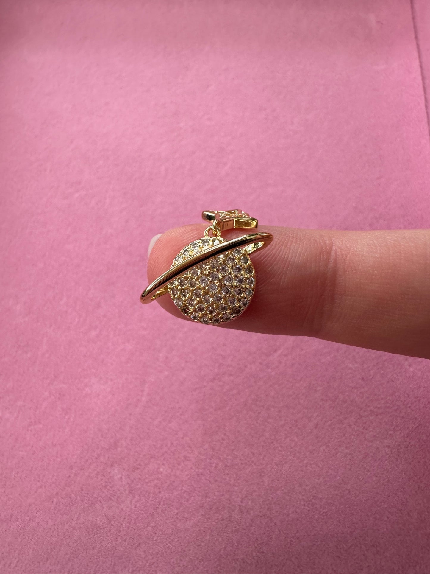 Gold Star & Saturn Charm