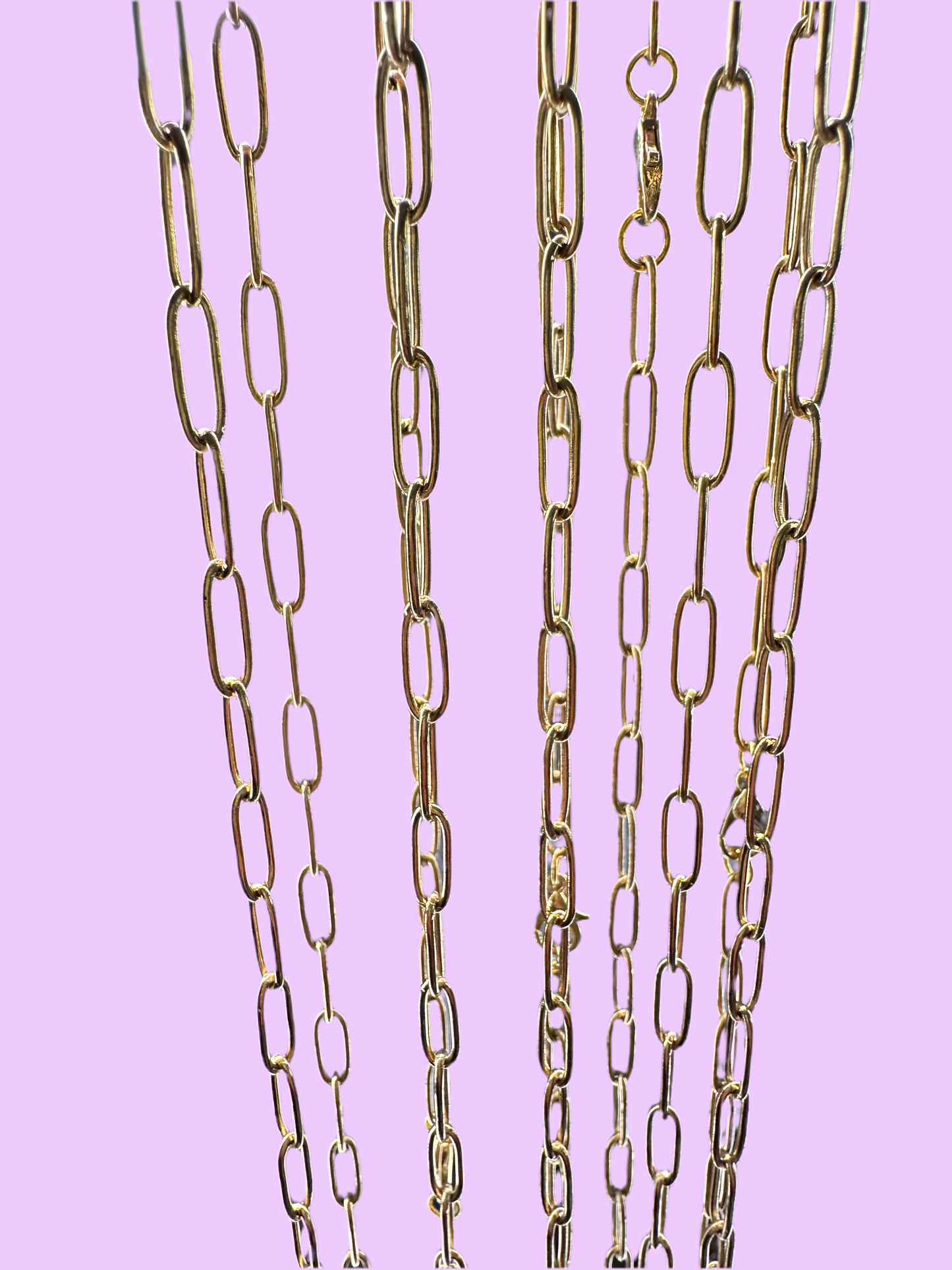 Gold Paperclip Chain Necklace - Large