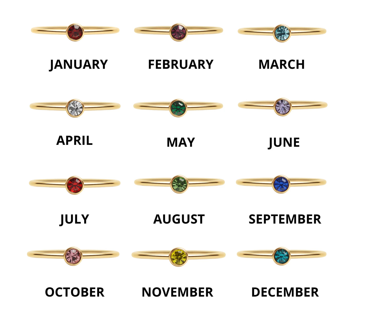 Dainty Birthstone Rings