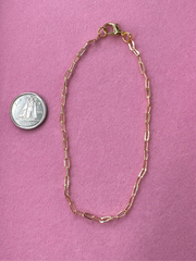 Gold Paperclip Chain Bracelet - Mini
