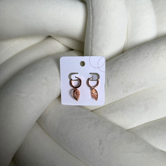 Rose gold leaf hoop
