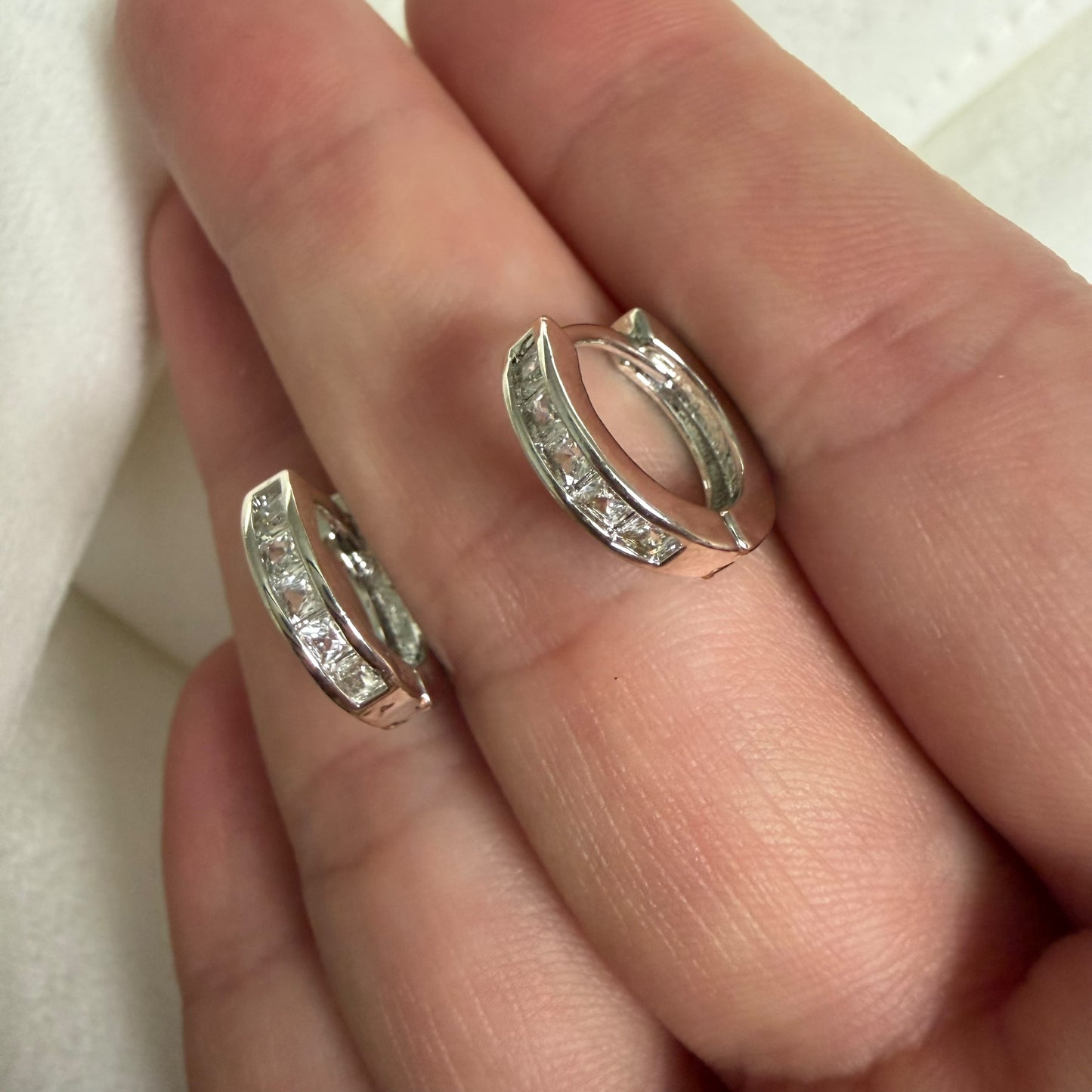 Smooth silver hoops
