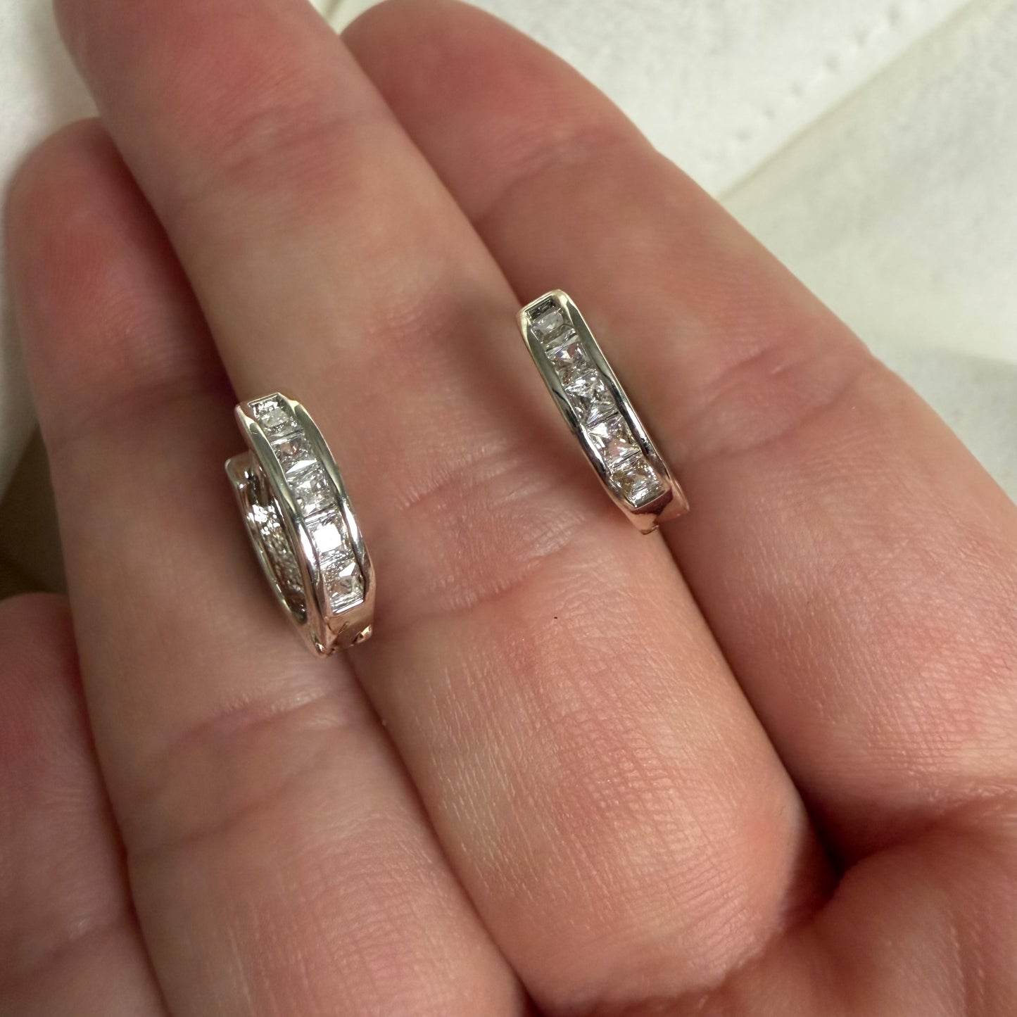 Smooth silver hoops
