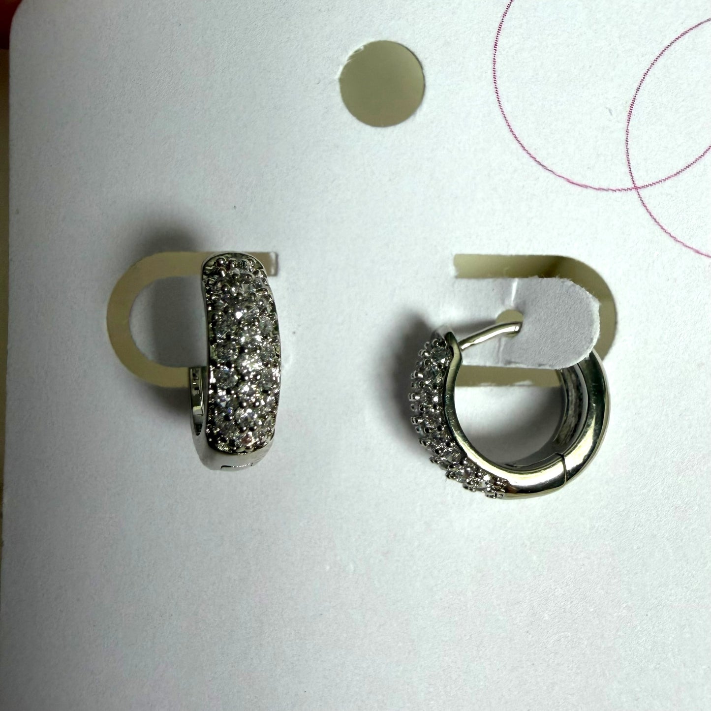 Textured silver hoops