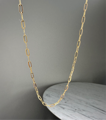 Gold Paperclip Chain Necklace - Small - size reference
