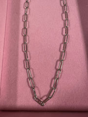 Silver Paperclip Necklace - Large