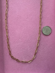 Gold Paperclip Chain Necklace - Small