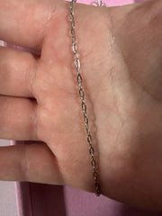 Silver Paperclip Chain - Mini - size reference