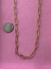 Gold Paperclip Chain Necklace - Large